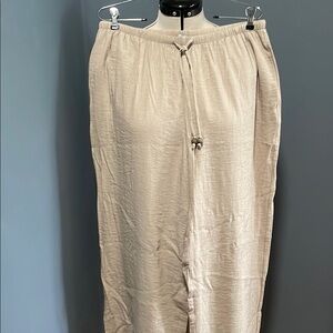 Zara Women's Light Tan Wide Leg Pants Size-XL NWOT
